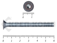 Винт потайной с внутр. шестигр., полная резьба, цинк DIN 7991  6х 60 пр.10,9 МОСКРЕП (10шт) 
