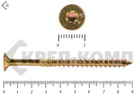 Саморезы Конструкционные, потай Torx, желтый цинк   5.0х 90 мм ПРОФИ HIMTEX (100 шт)