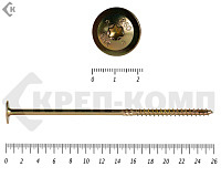 Саморезы с прессшайбой Torx, по дереву, желтый цинк   8.0х260 мм (50 шт)