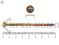 Саморезы Конструкционные, потай Torx, желтый цинк   5.0х 80 мм ПРОФИ HIMTEX (200 шт)