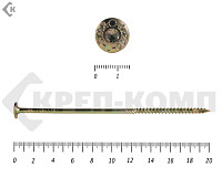 Саморезы с прессшайбой Torx, по дереву, желтый цинк   6.0х200 мм (100 шт)