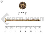 Саморезы Конструкционные, потай Torx, желтый цинк   6.0х140 мм ПРОФИ HIMTEX (10 шт) – фото