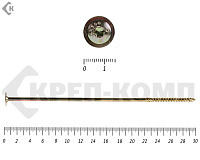 Саморезы с прессшайбой Torx, по дереву, желтый цинк   6.0х300 мм (100 шт)