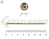 Саморезы с прессшайбой Torx, по дереву, желтый цинк   6.0х140 мм (100 шт)