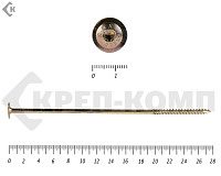 Саморезы с прессшайбой Torx, по дереву, желтый цинк   6.0х280 мм (50 шт)